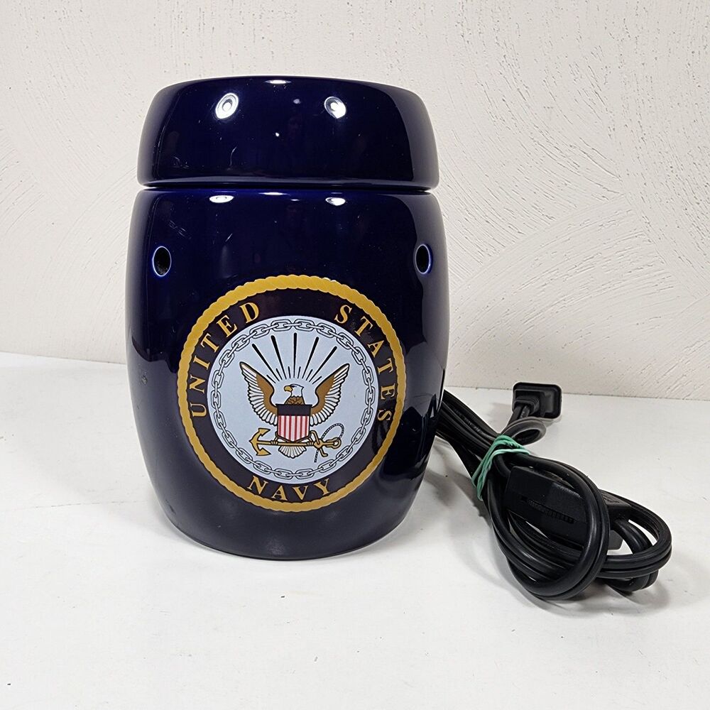 Scentsy United States Navy Retired Full Size Wax Warmer Blue Logo Military USN (